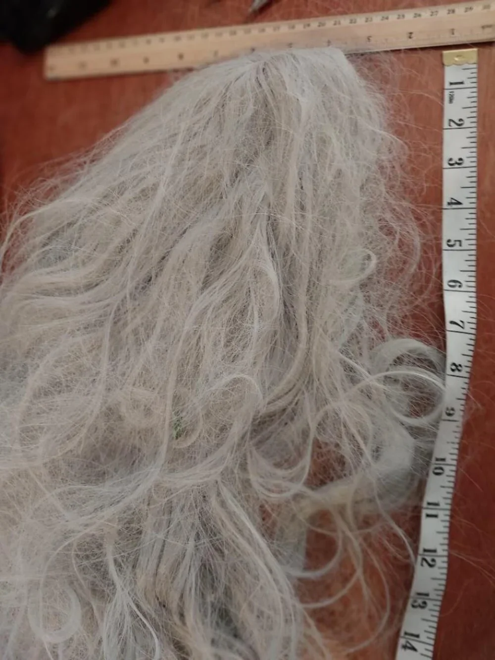 NEW ! Women Curly Wig Long 26 Inch White & Gray